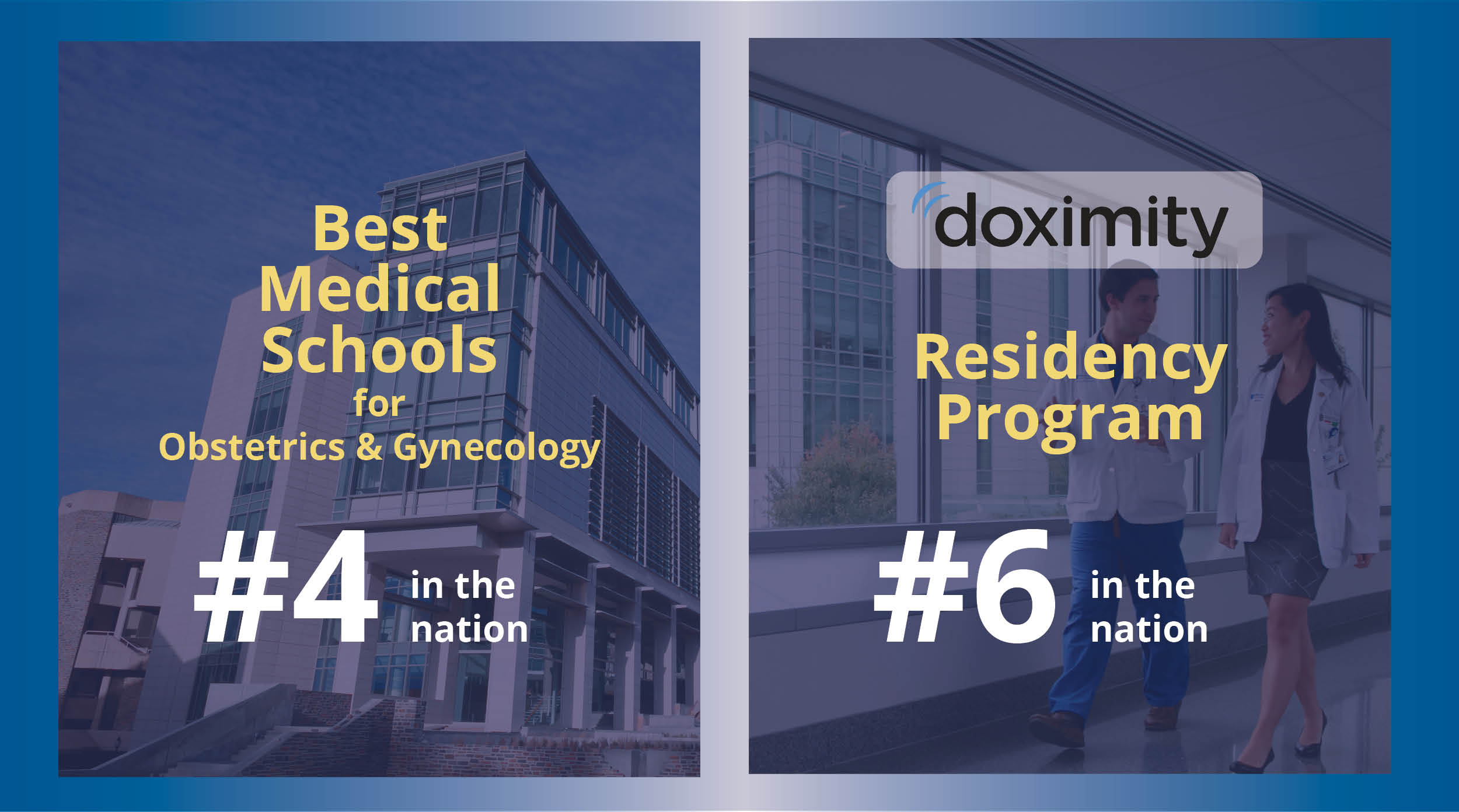 School of Medicine and Doximity Rankings Graphic