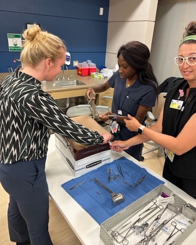 Residents practicing during OB sim day