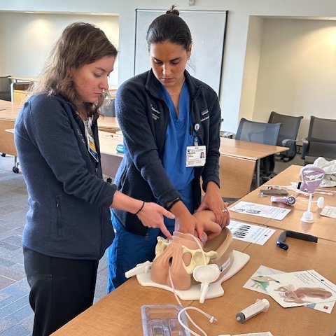 Students training in OB simulation lab