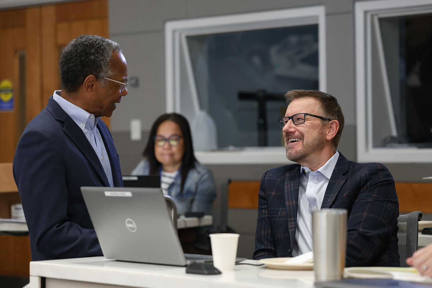 People speaking to each other at Climate Action Day.