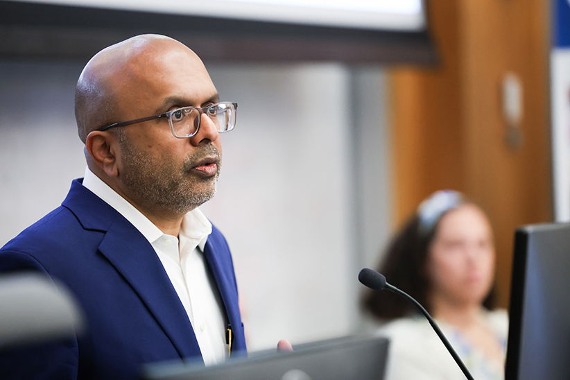 Dev Sangvai, MD, MBA, secretary of the North Carolina Department of Health and Human Services, at Climate Action Day.