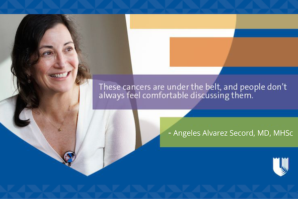 Angeles Alvarez Secord, MD with Duke Health Cancer Awareness information.