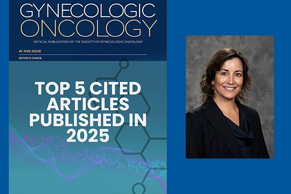 Dr. Angeles Alvarez Secord with recognition for Top 5 cited articles published in Gynecologic Oncology.