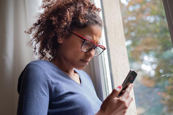 Woman looking at phone