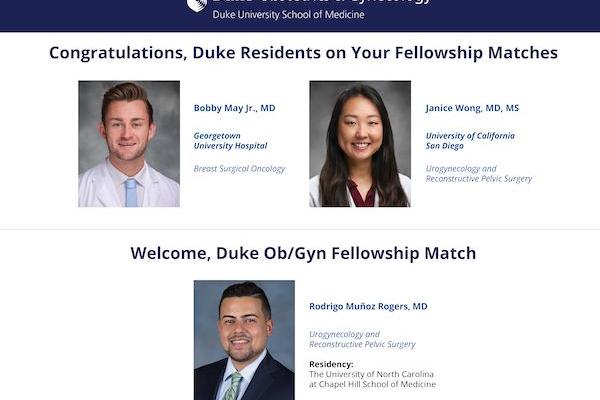 Photos of residents who matched for fellowships. 