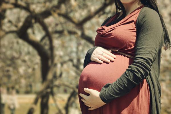 Pregnant person on a walk