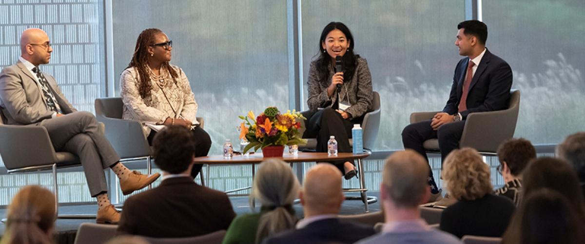 Dr. Jenny Wu and panelists at misinformation discussion. 