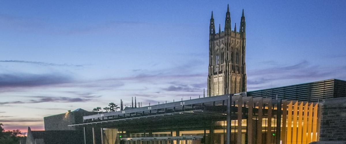 The Duke Chapel at sunset