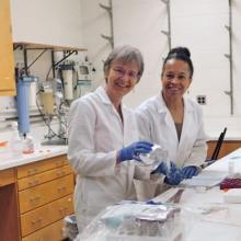 Drs. Jayes and Taylor in the lab