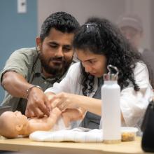 Patients learn about baby care at a Duke Ob/Gyn education event