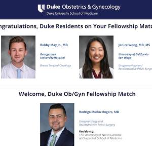Photos of residents who matched for fellowships. 