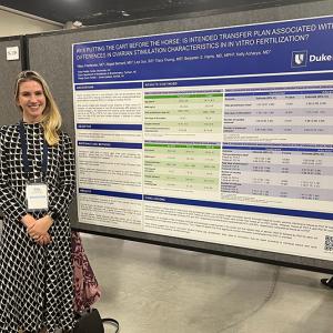 Dr. Hilary Friedlander with poster presentation at SRI Meeting. 